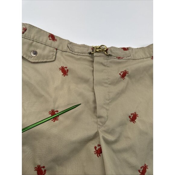 Vintage 1980s Lord Jeff Shorts Mens 36 Tan Embroidered Crabs Brief Liner Hippie - Picture 12 of 12